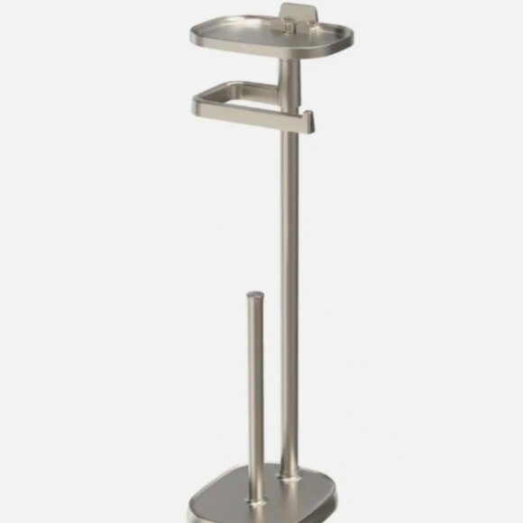 Delta Freestanding Toilet Paper Holder with Shelf and Reserve in Flat Nickel - Picture 2 of 5